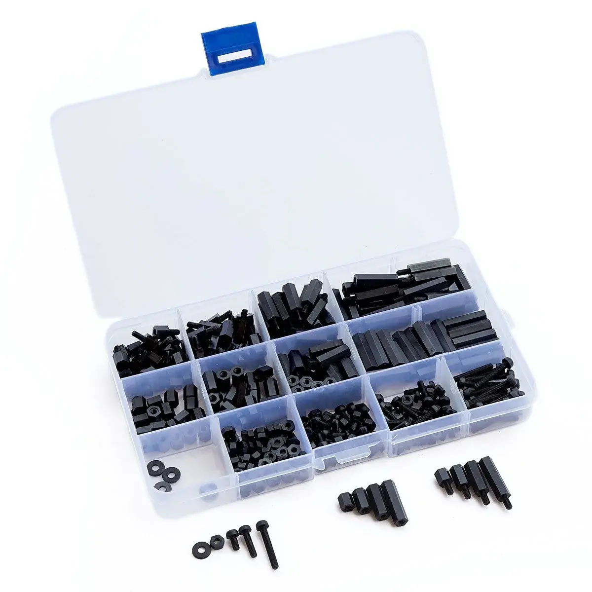 LitOrange M3 Male Female Nylon Hex Spacer Standoff Screw Nut Threaded Pillar PCB Motherboard Assortment Kit (Black) - 320 Pieces - view 7