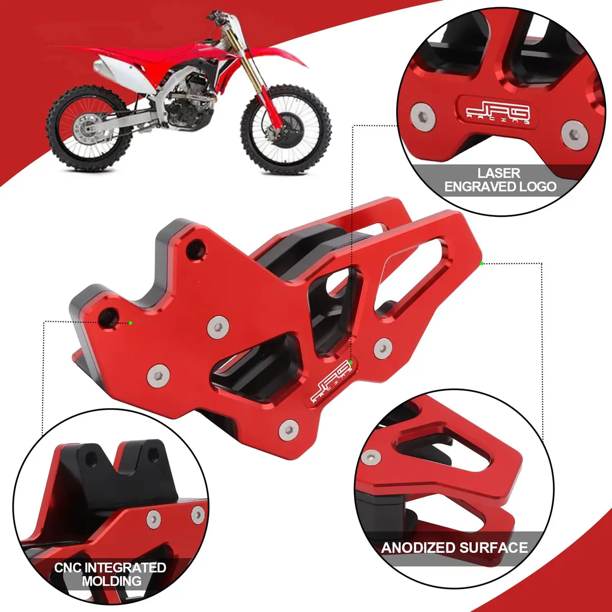 AnXin Motorcycle Chain Guide Guard Protector CNC for CRF150F 2003-2023 | Aluminum Alloy Chain Safety - view 4