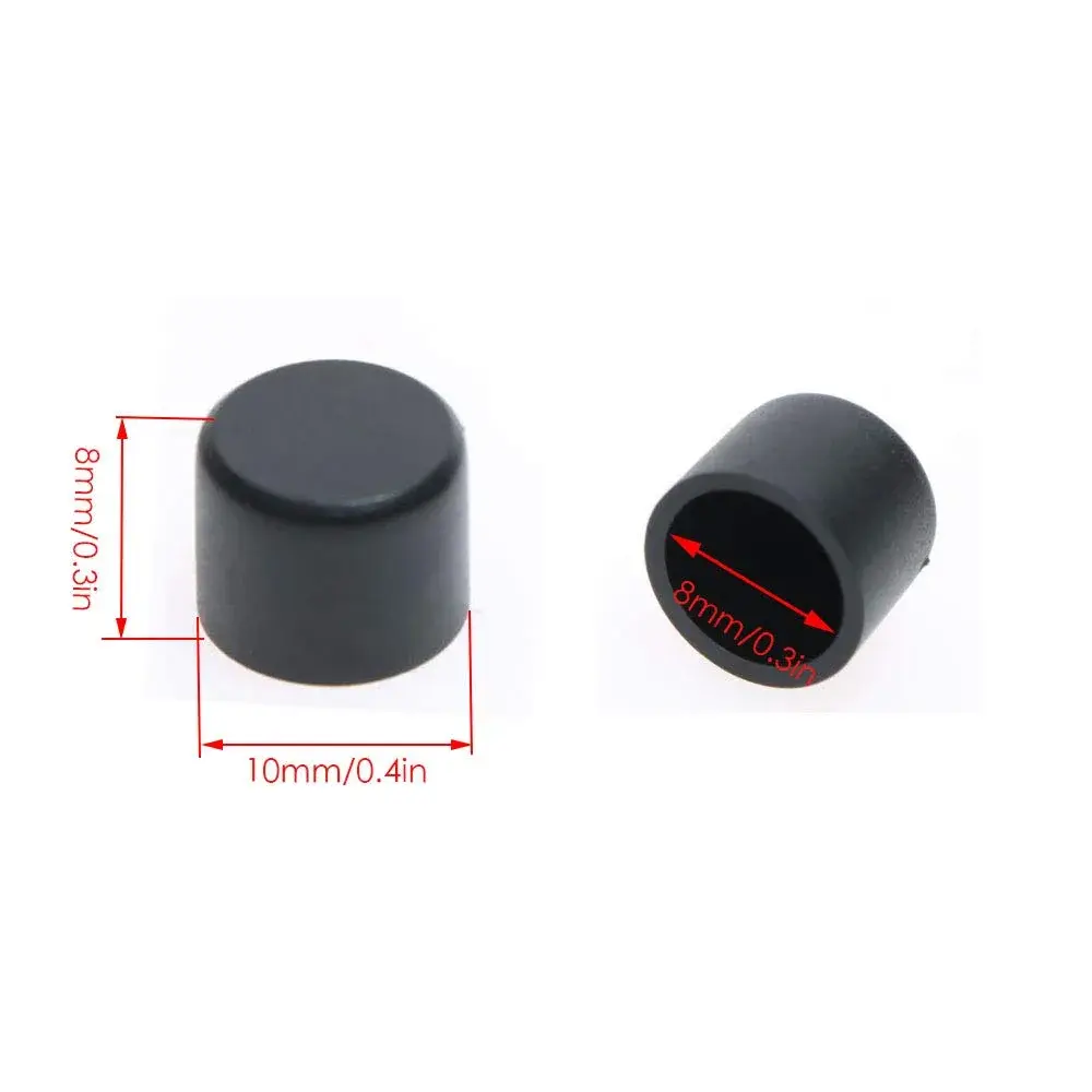 Omama Black 100 Pcs RCA Female Connector Dust Proof Cap Protector Cover | Protects Connectors - view 2