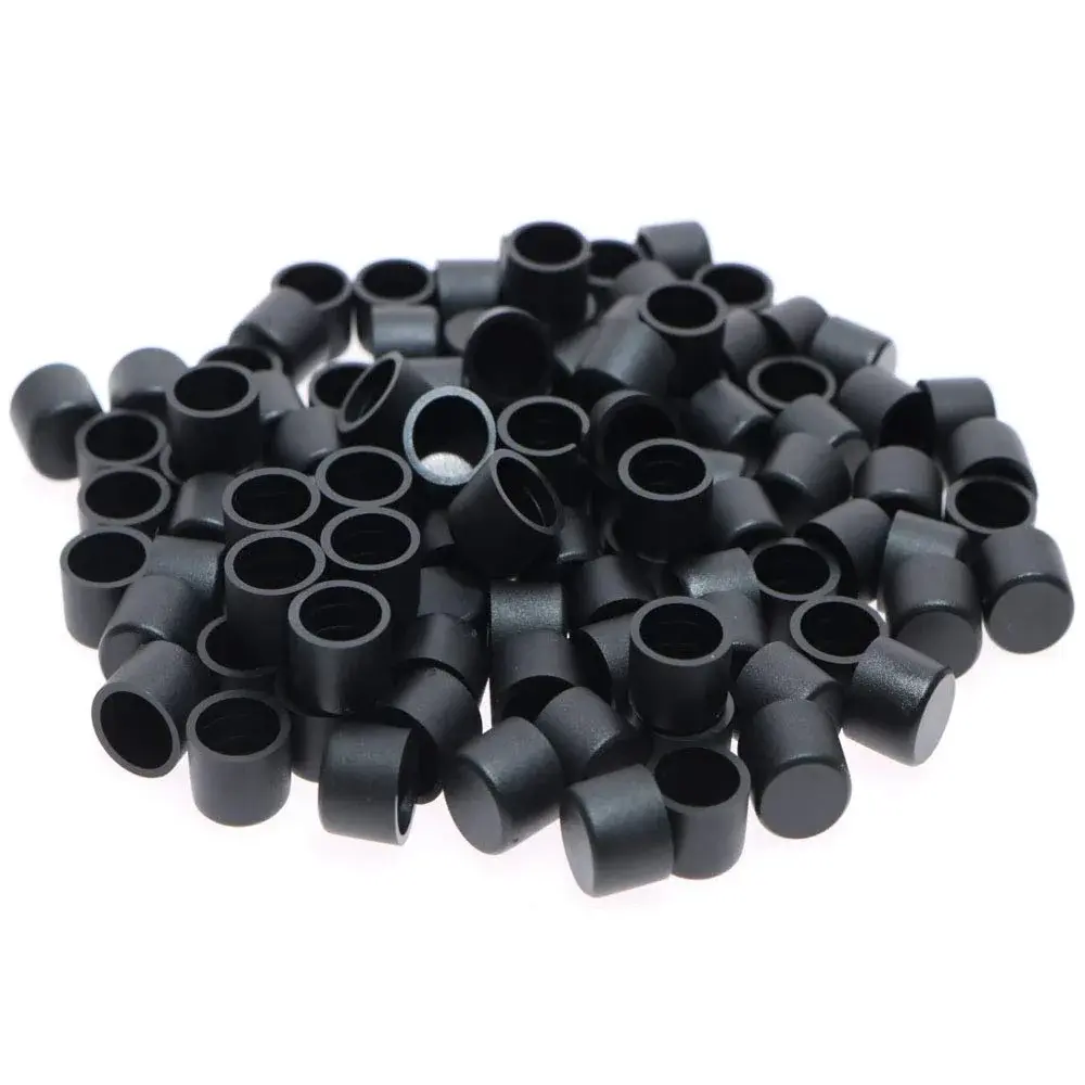 Omama Black 100 Pcs RCA Female Connector Dust Proof Cap Protector Cover | Protects Connectors - view 3