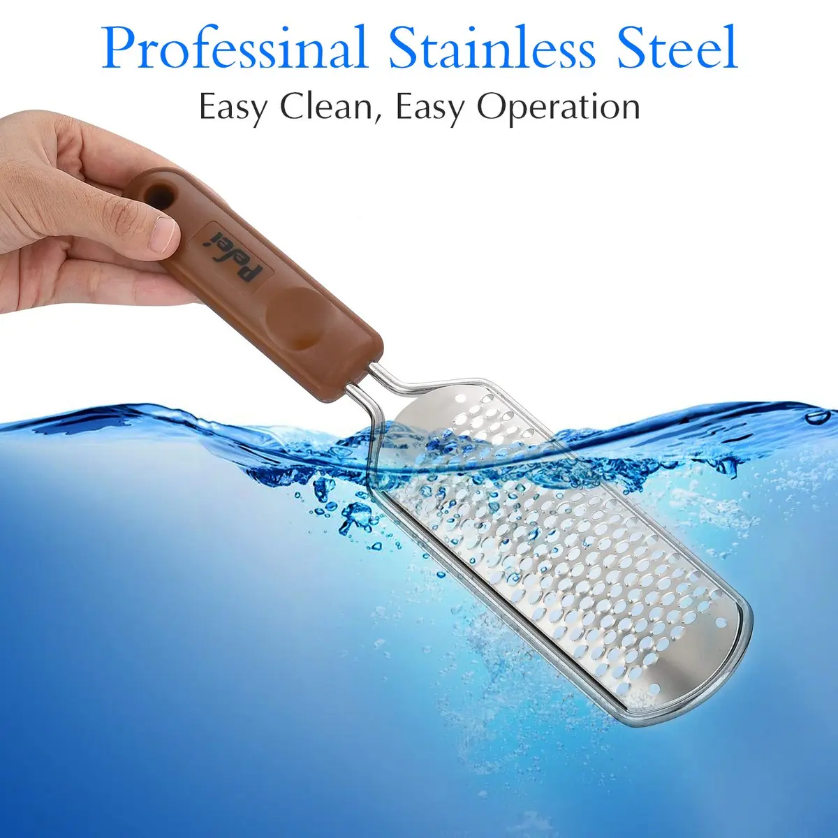 Pefei Pedicure Foot File Stainless Steel Detachable Foot Scrubber | Hard Skin Remover for Wet & Dry Feet - view 6
