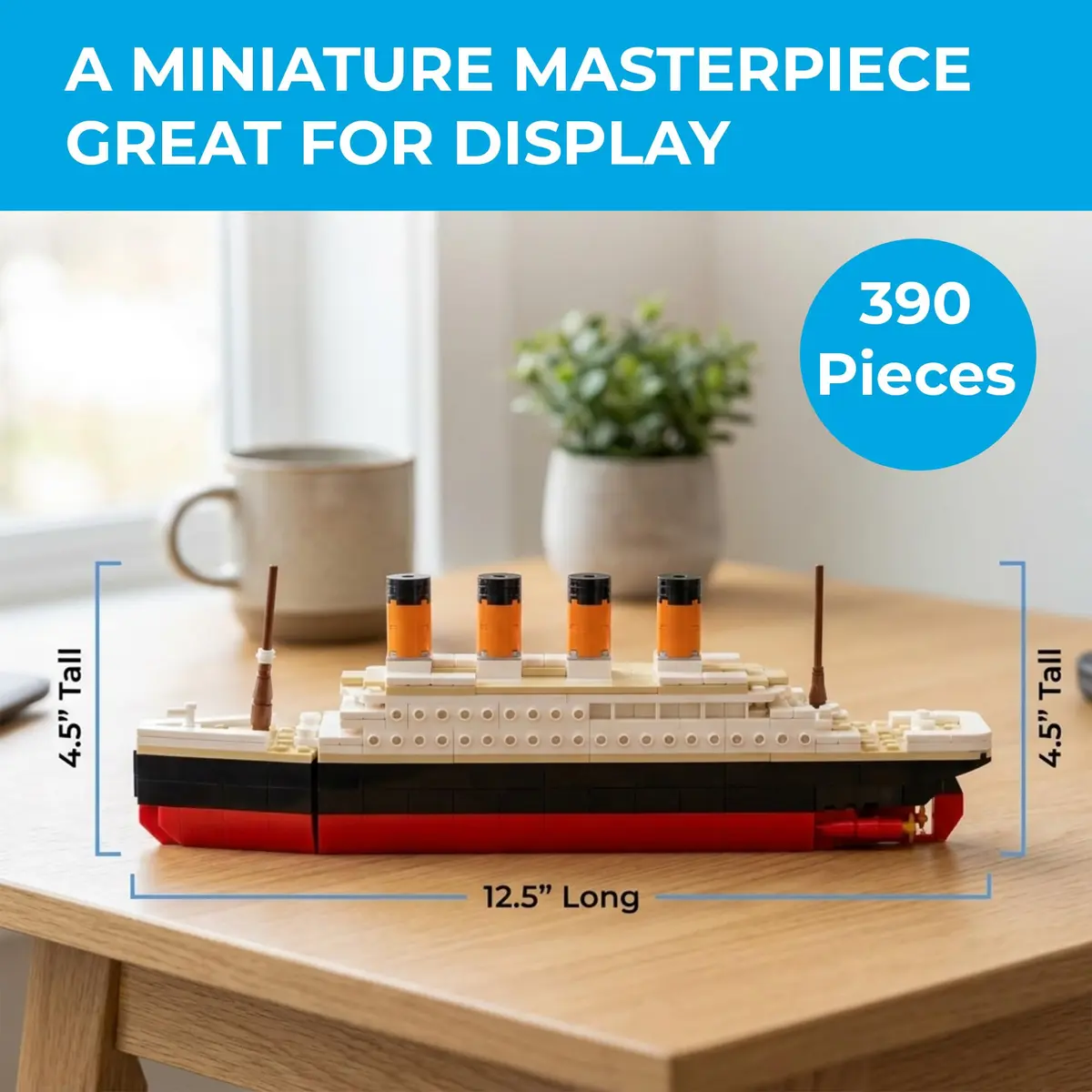 Brick Loot Titanic Building Set 390-Piece Historic Ocean Liner Brick Model | STEM Learning Toy - view 2