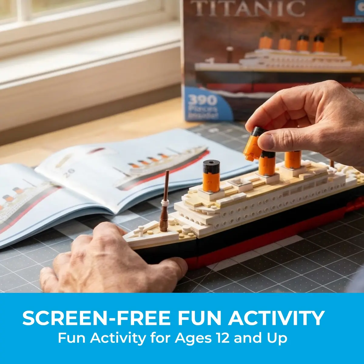 Brick Loot Titanic Building Set 390-Piece Historic Ocean Liner Brick Model | STEM Learning Toy - view 4