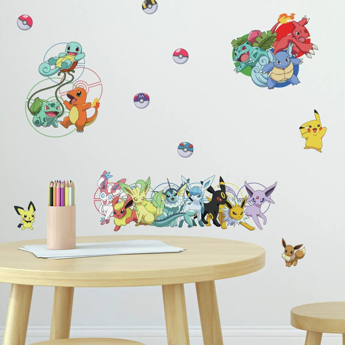 RoomMates Pokemon Character Peel and Stick Wall Decals | Reusable Vinyl Wall Stickers for Kids Room (Pack of 1, 11 Decals, 2-38 inch range) - view 4