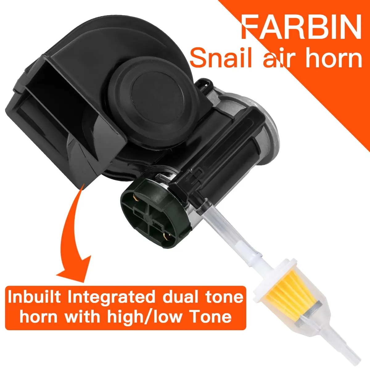 FARBIN 24V Air Horn with Compressor 150dB | Universal Fit for Trucks, Buses, Trains - view 2