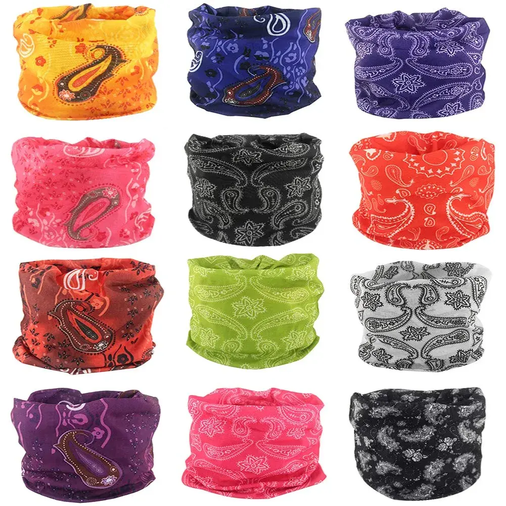 Cutewing Paisley Neck Gaiter UV Headband 12PCS Face Mask Bandanas | Breathable Polyester Microfiber for Sports & Outdoors - main product image