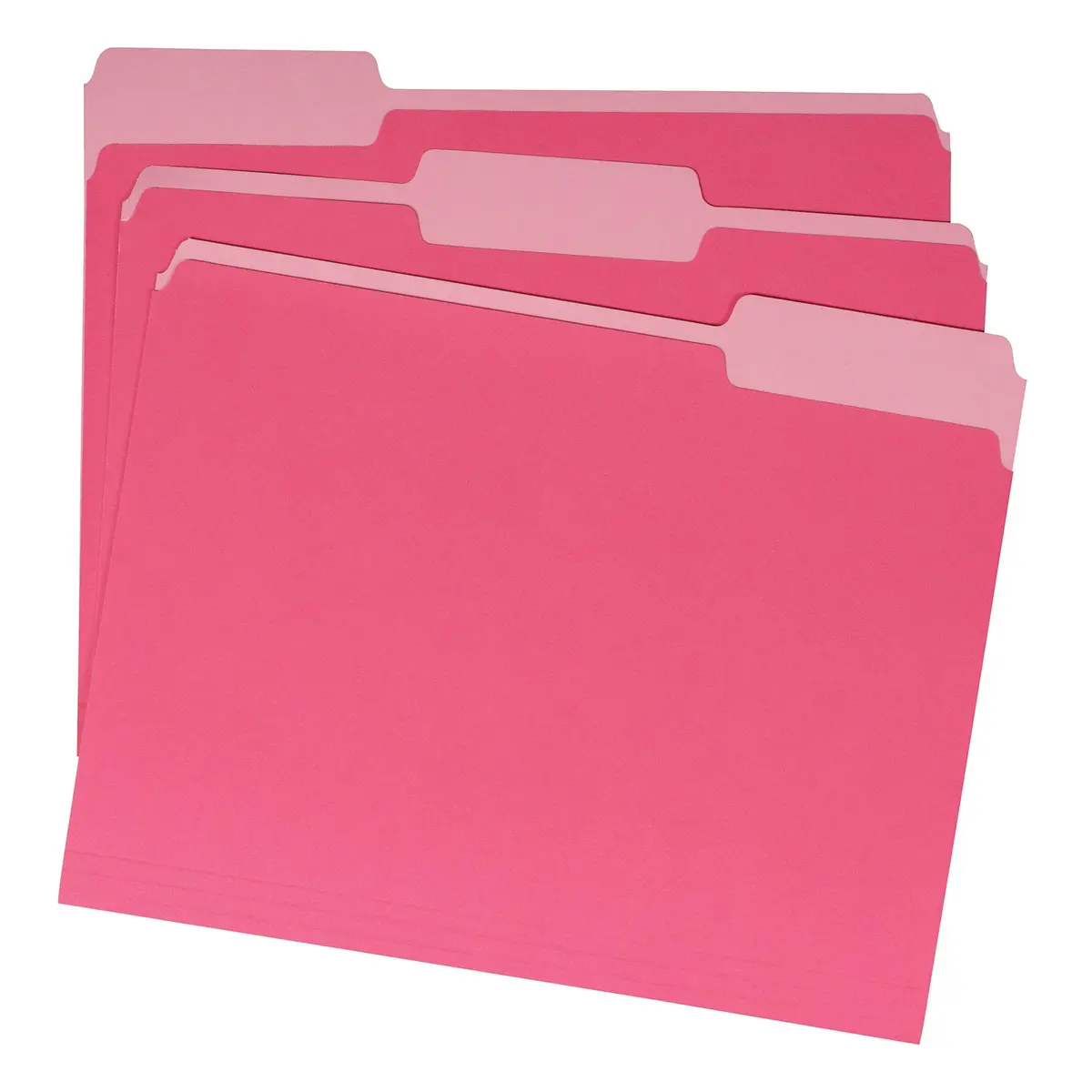 Amazon Basics File Folders for Organization, Letter Size, 1/3 Cut Tab, Pink, 36-Pack | Durable Paper Folders for Everyday Filing - view 2