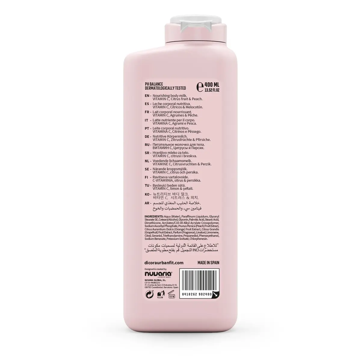 Dicora UrbanFit Nourishing Body Milk 13.5 oz | Vitamin C & Citrus for Dry Skin - view 3