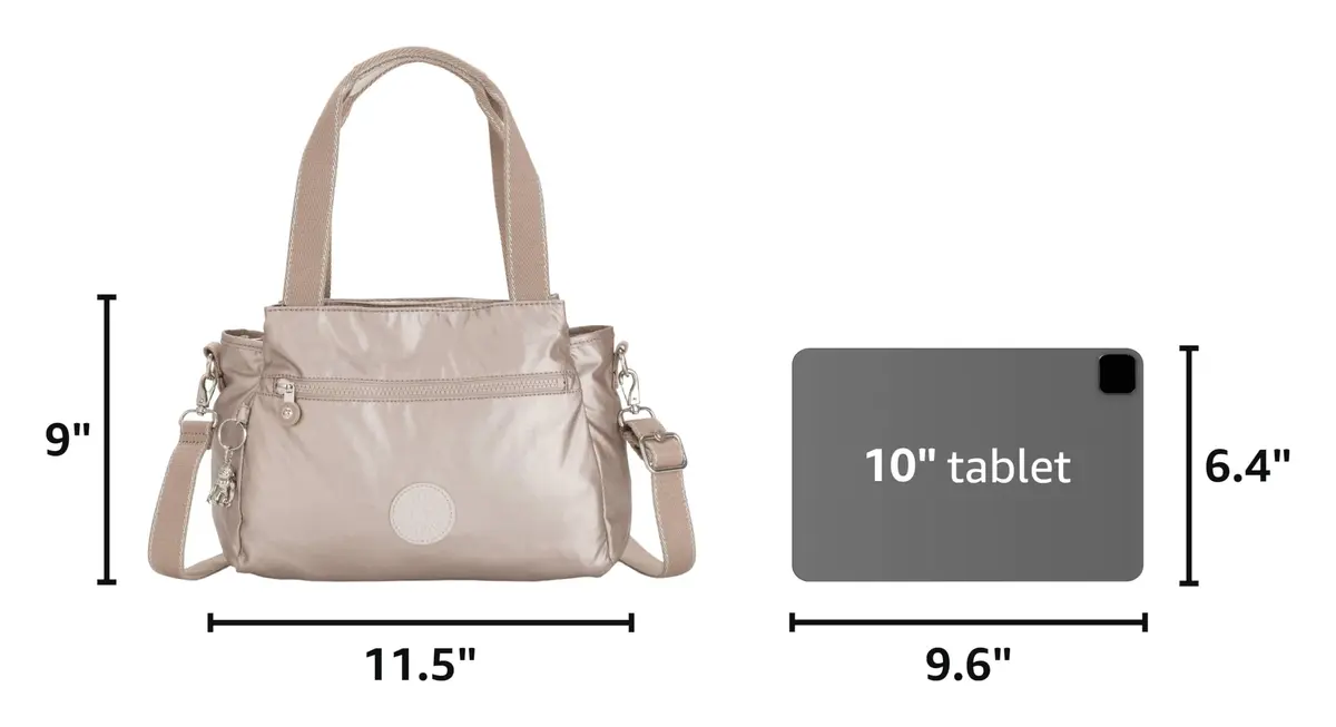 Kipling Elysia Crossbody Bag Lightweight Multi-Compartment Shoulder Bag | Water-Resistant Nylon, 11.5"L x 9"H x 5"D - view 3