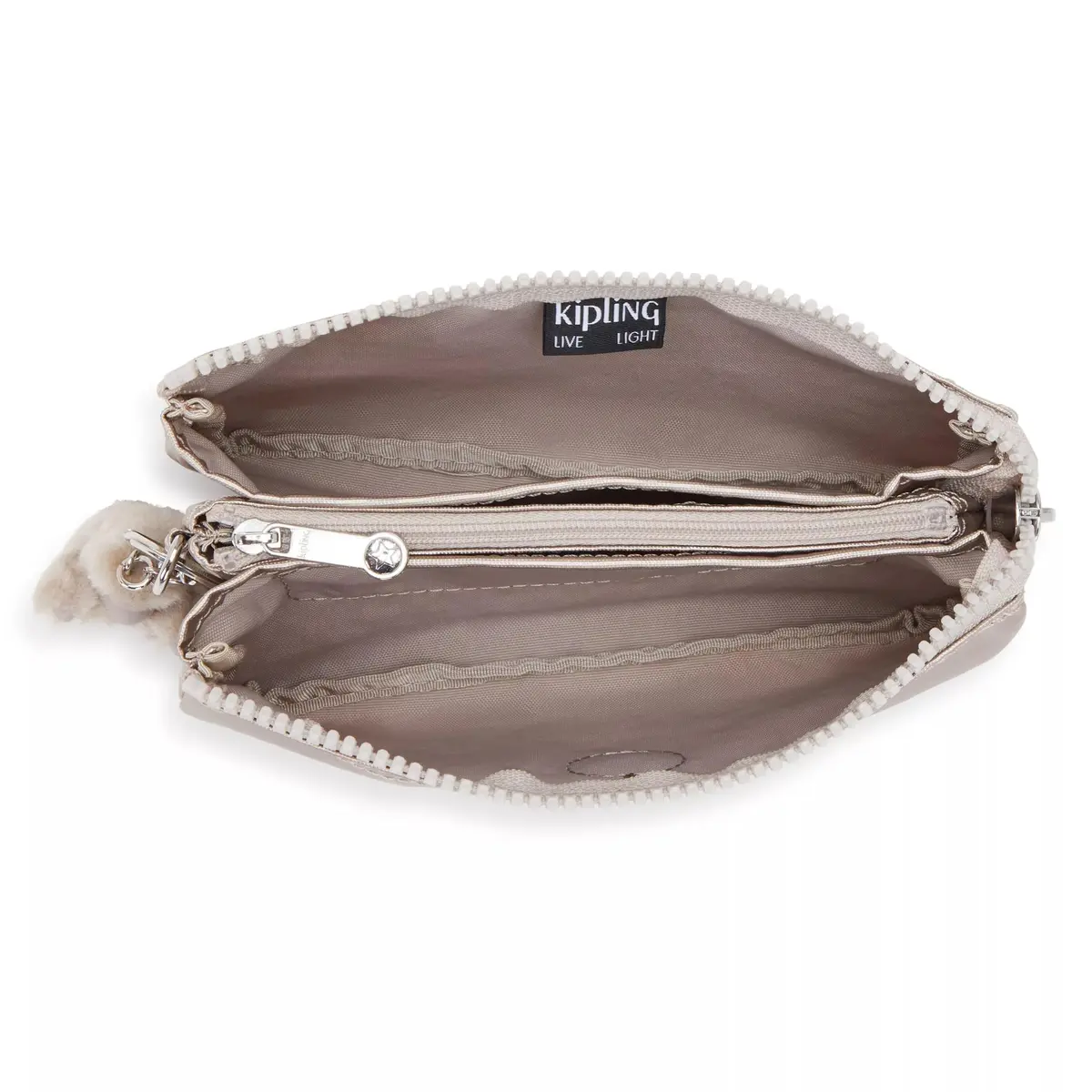 Kipling Women's Creativity Large Pouch Metallic Glow | 19cm (7.25in) x 11cm (4.25in) x 1.25cm (0.5in) - view 3