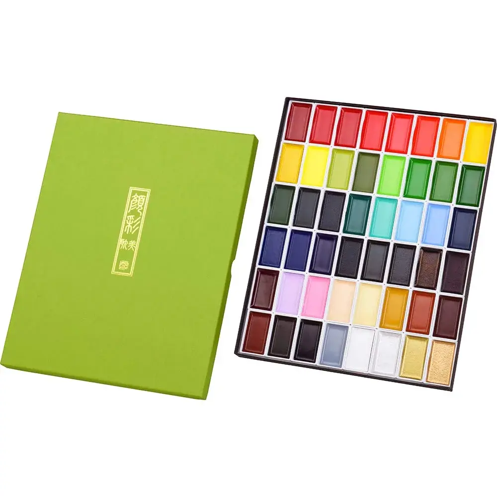 Kuretake Gansai Tambi Watercolor Paint Set, 48 Vivid Colors, Solid Pans | Professional Grade Art Paint - main product image
