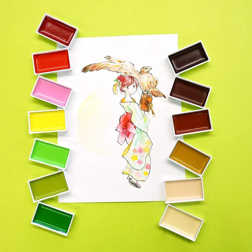 Kuretake Gansai Tambi Watercolor Paint Set, 48 Vivid Colors, Solid Pans | Professional Grade Art Paint - view 5