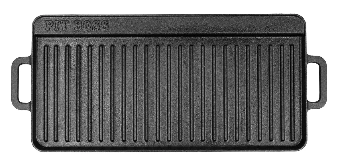Pit Boss 10"x20" Cast Iron Griddle | Reversible, Re-seasoned, Durable - main product image