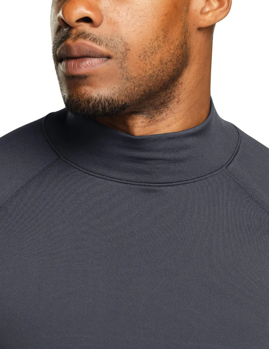 TSLA Men's Thermal Long Sleeve Compression Shirts | Mock/Turtleneck Winter Sports Base Layer Top, Charcoal, X-Small - view 5
