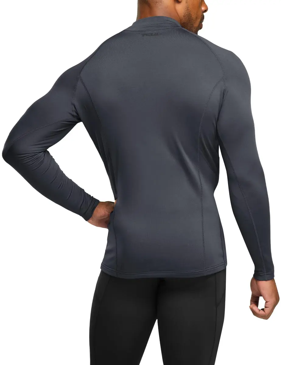 TSLA Men's Thermal Long Sleeve Compression Shirts | Mock/Turtleneck Winter Sports Base Layer Top, Charcoal, X-Small - view 2