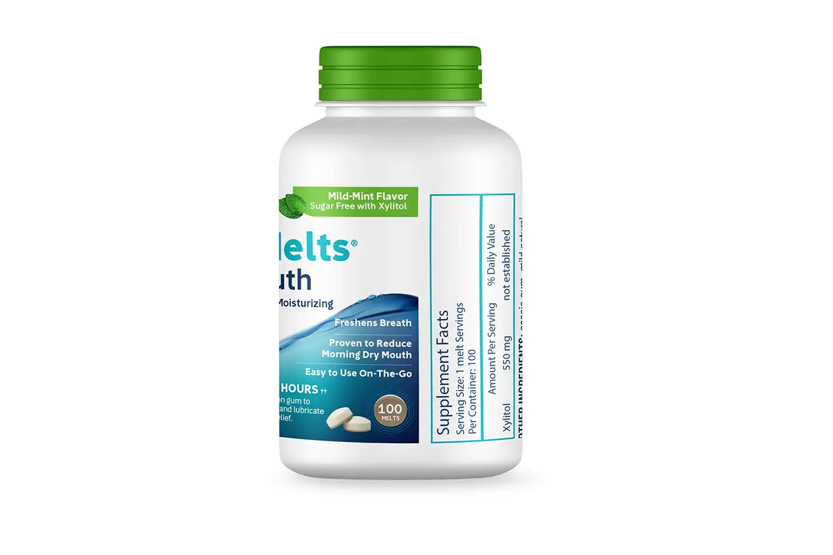 Oracoat XyliMelts Dry Mouth Relief Discs Mild Mint 100 Count | Medication for Dry Mouth Symptoms - view 7