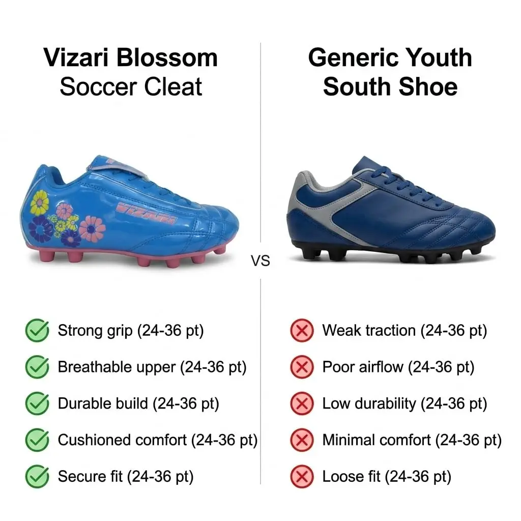 Vizari Blossom Soccer Cleats for Girls, Boys, Toddler | Youth Firm Ground FG Athletic Outdoor Football Shoes for Little/Big Kid Blue/Pink - view 7