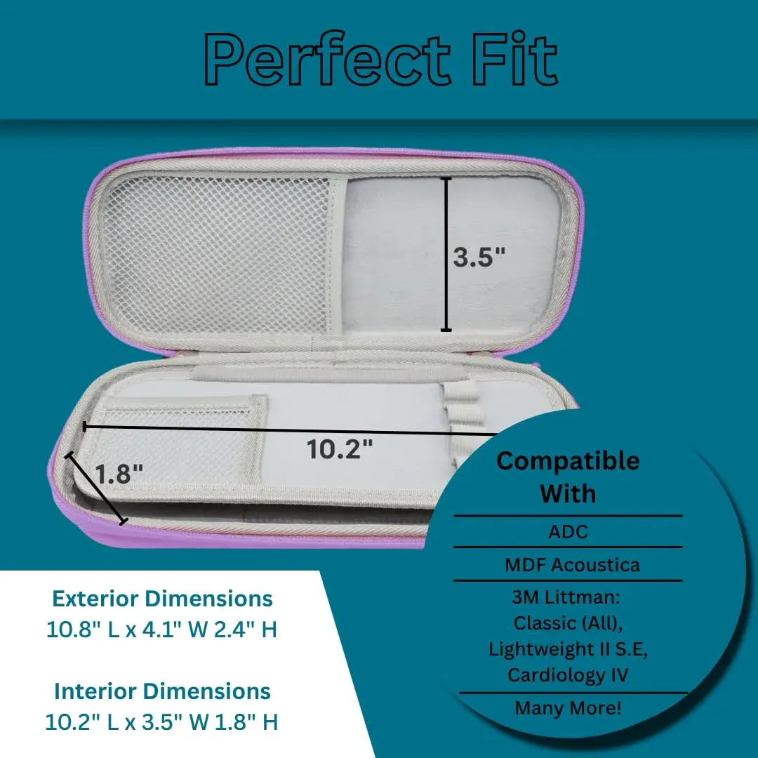 Caseling Hard Stethoscope Case Purple | Fits Littmann Classic III, Cardiology IV, MDF Acoustica, Nurse Accessories - view 3