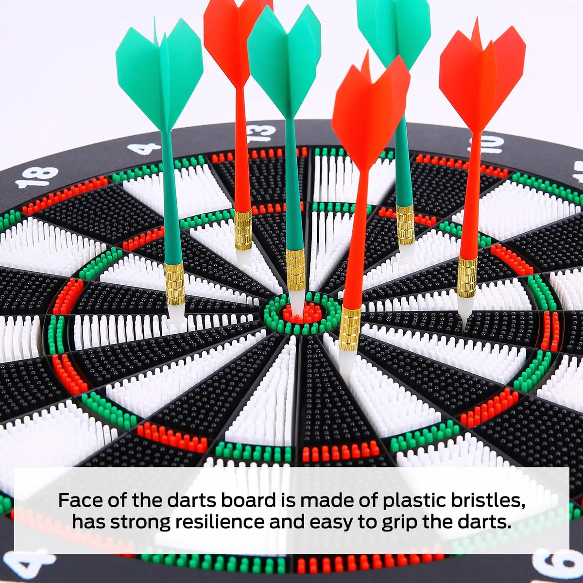 Theefun Safety Dart Board Set 16 Inch Rubber Dartboard with 6 Soft Tip Darts | Safe, Full-Sized, Indoor/Outdoor Fun - view 3