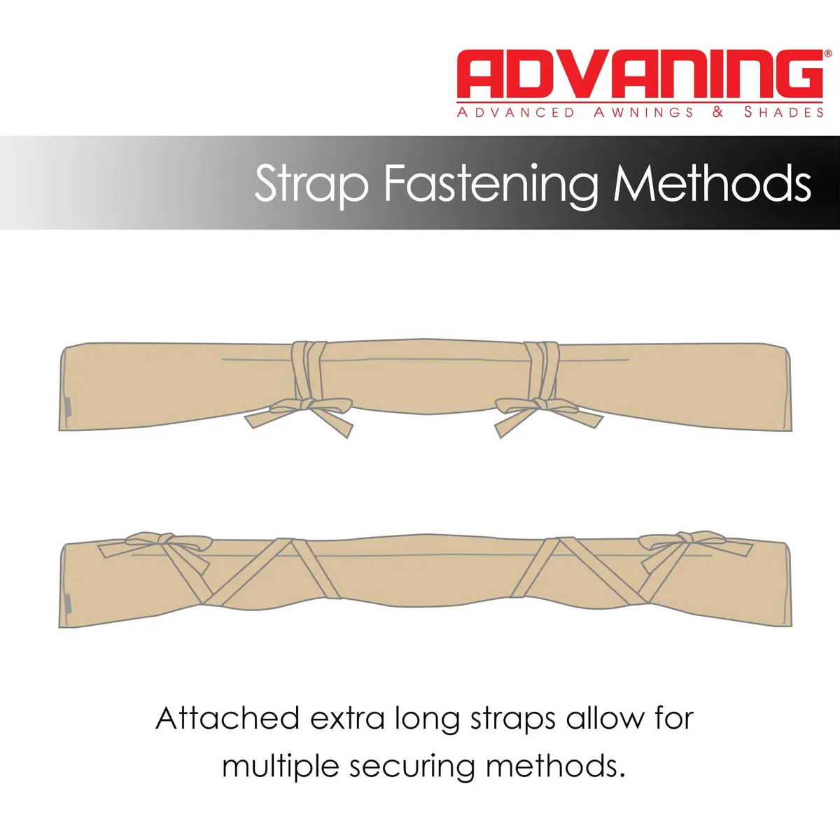 ADVANING All-Weather Protective Cover for 8' Wide Retractable Awnings | Beige, Waterproof & UV Resistant - view 6