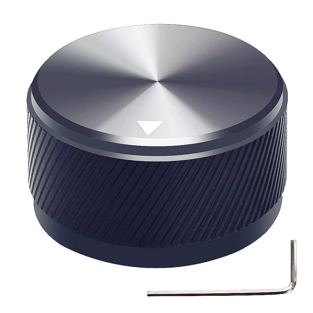 mxuteuk Black Aluminum Alloy Potentiometer Control Knob 6mm | Durable, Long-Life Guitar Accessory - main product image