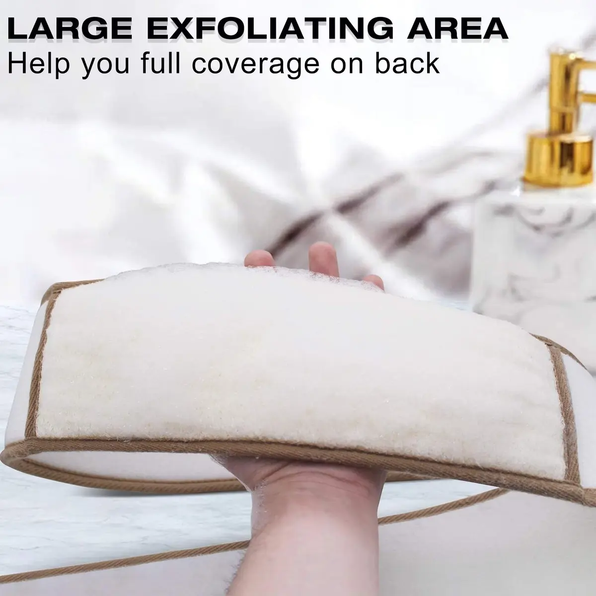 METLUCK 50 Inch Extra Long Natural Exfoliating Loofah Back Scrubber for Shower | Deep Clean & Invigorate Your Skin - view 4