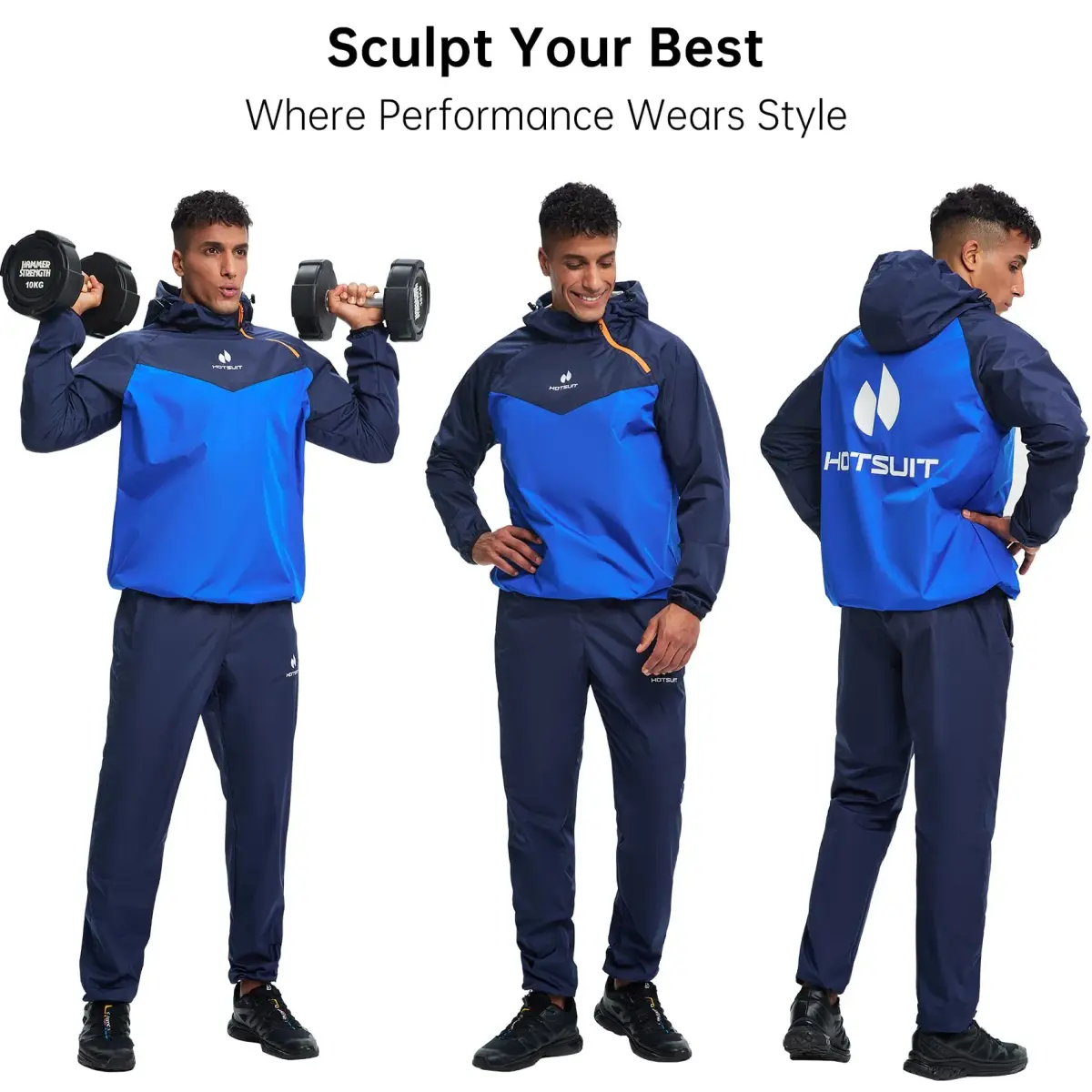 HOTSUIT Men's Navy Sauna Suit - 4X-Large Jacket & Pants for Intense Weight Loss Workouts - view 2