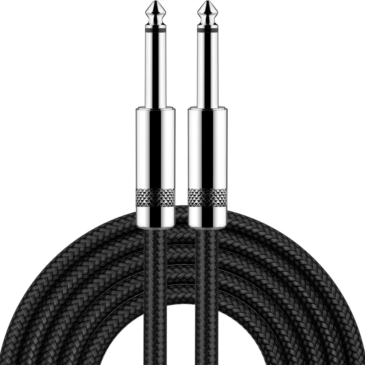 New Bee 10ft Black Straight Guitar Cable for Electric Instruments - main product image
