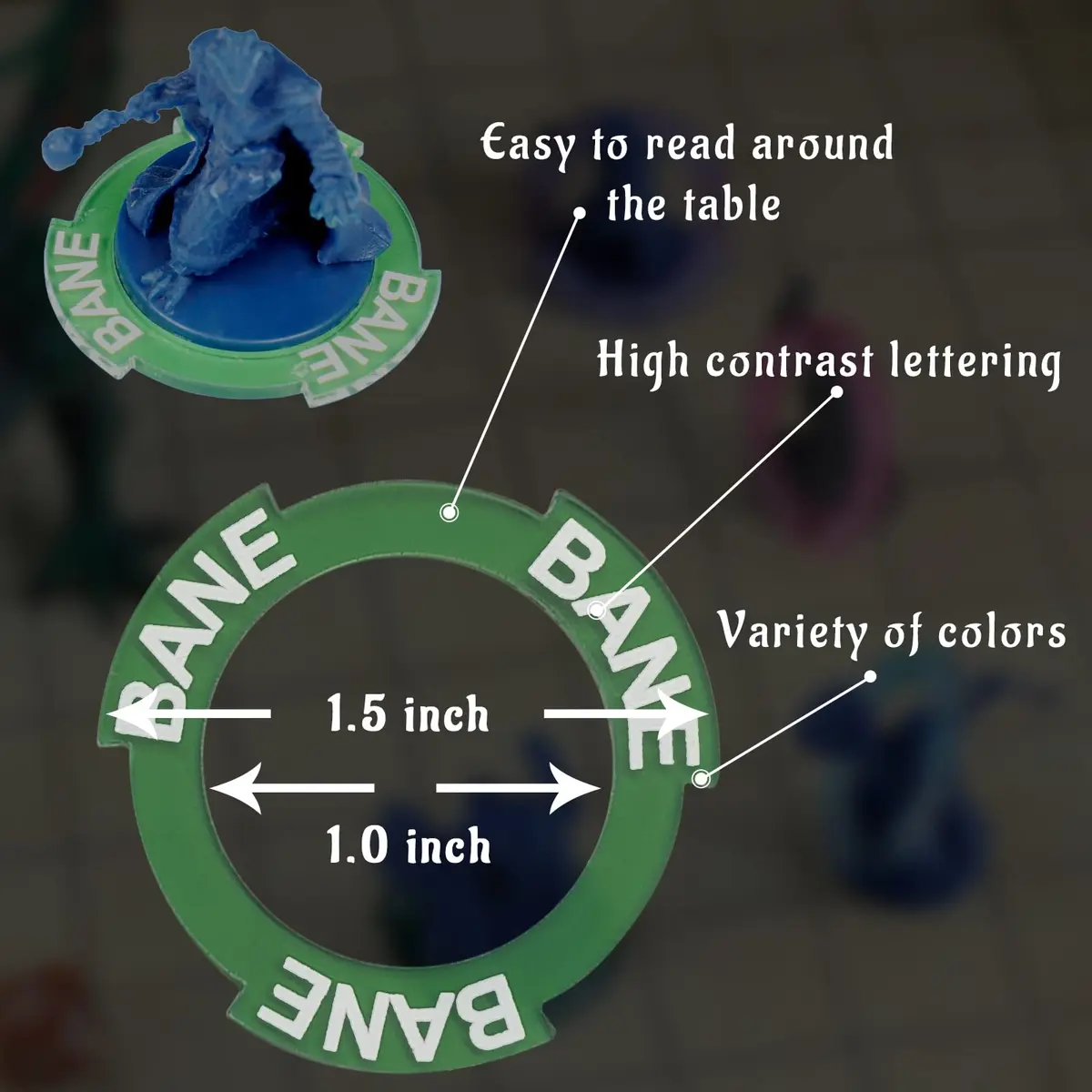 CZYY RPG Condition Rings, 96 Status Effect Markers with Storage Box | D&D 5E Compatible, Fantasy Theme - view 5