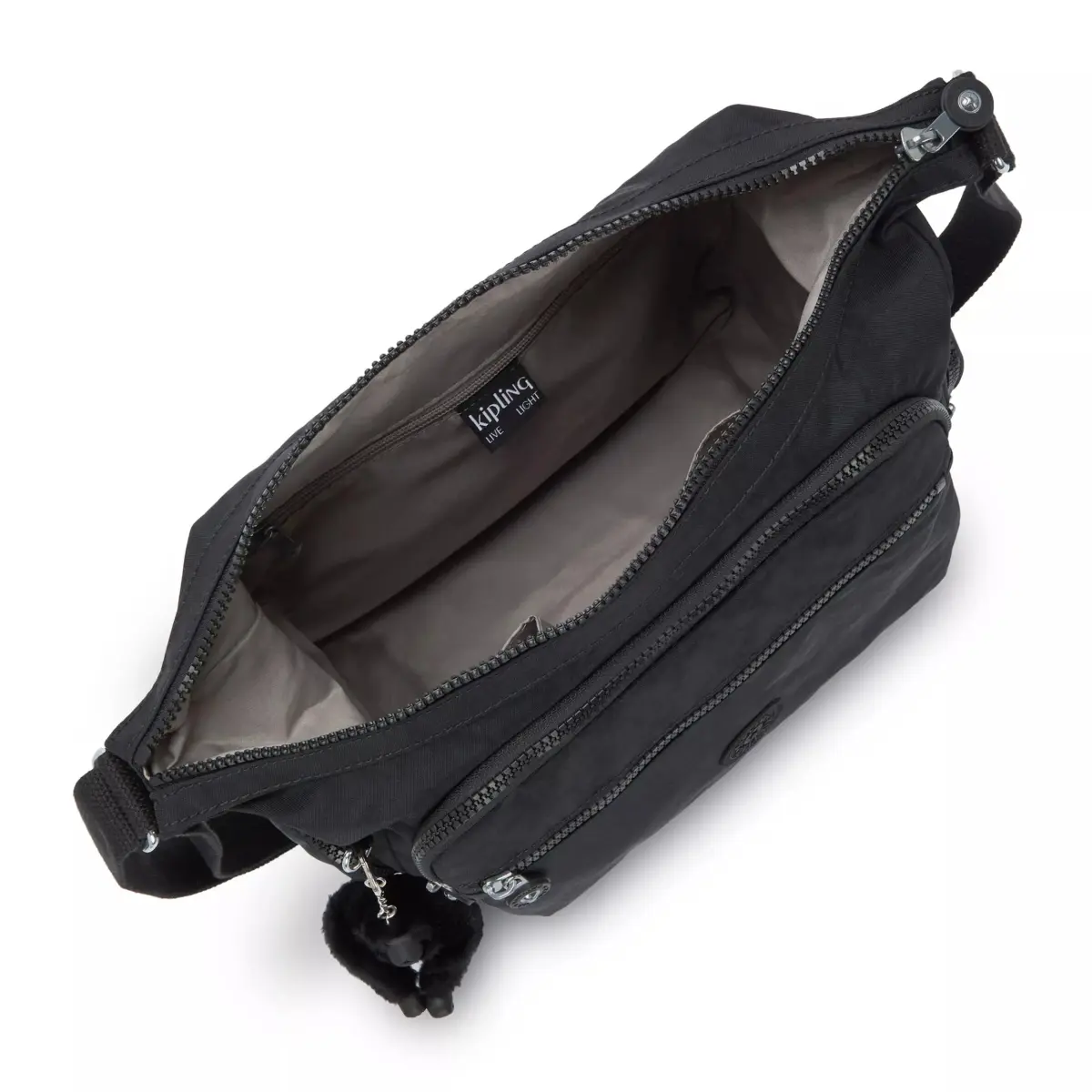 Kipling Women's Gabbie Crossbody Bag Black Noir 35.56cm (14"L) x 29.85cm (11.75"H) x 18.42cm (7.25"D) | Lightweight Everyday Purse with 7 Pockets - view 5