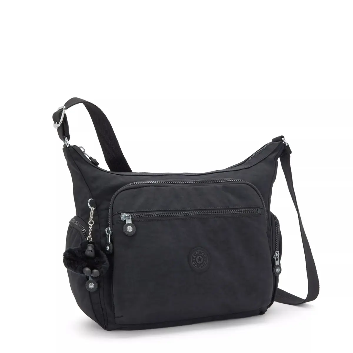 Kipling Women's Gabbie Crossbody Bag Black Noir 35.56cm (14"L) x 29.85cm (11.75"H) x 18.42cm (7.25"D) | Lightweight Everyday Purse with 7 Pockets - view 6