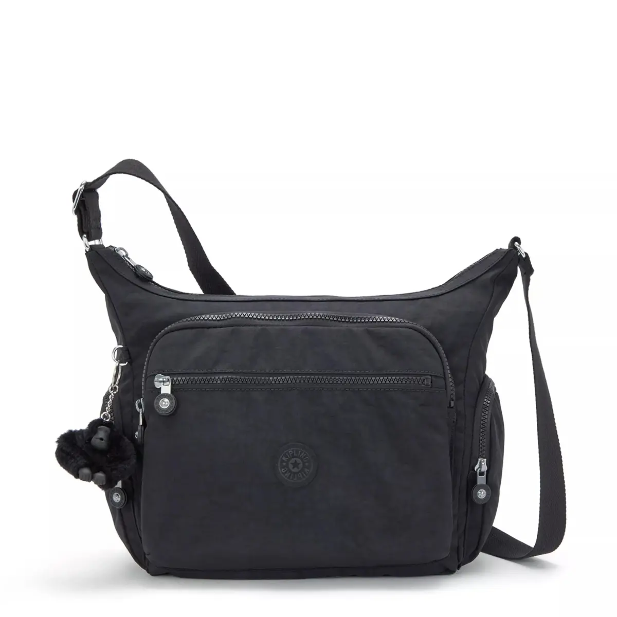 Kipling Women's Gabbie Crossbody Bag Black Noir 35.56cm (14"L) x 29.85cm (11.75"H) x 18.42cm (7.25"D) | Lightweight Everyday Purse with 7 Pockets - main product image