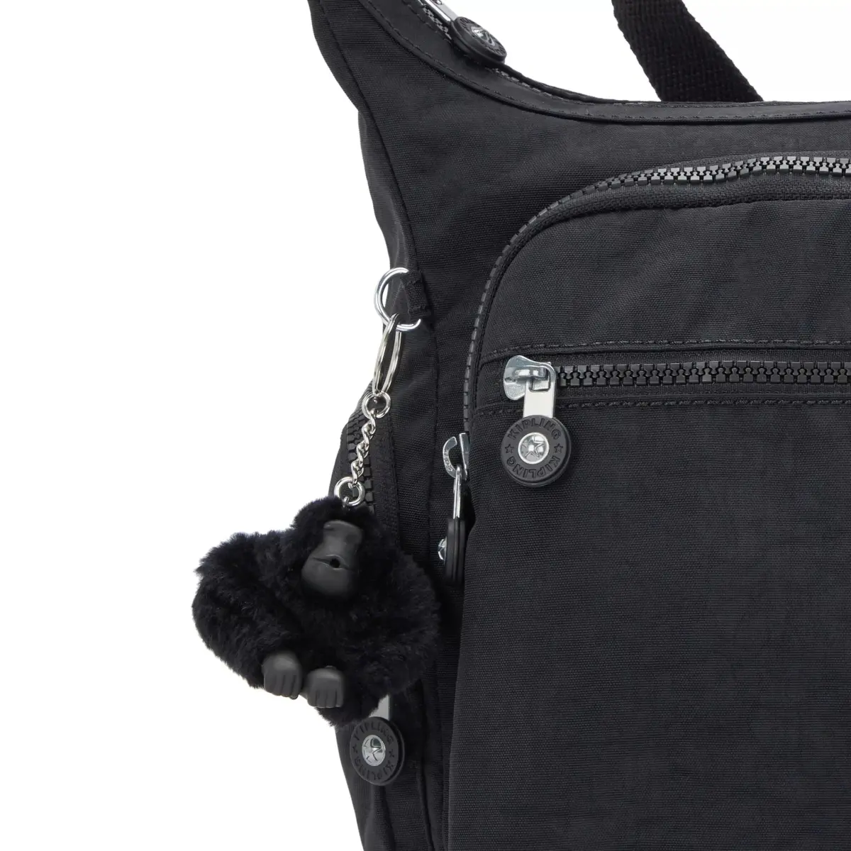 Kipling Women's Gabbie Crossbody Bag Black Noir 35.56cm (14"L) x 29.85cm (11.75"H) x 18.42cm (7.25"D) | Lightweight Everyday Purse with 7 Pockets - view 7