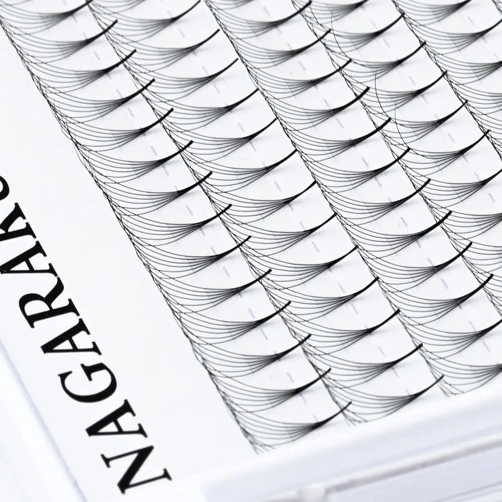 NAGARAKU Premade Fans Eyelash Extensions 11mm | 6D Volume, C & D Curl, Fluffy Matte Black, 320 Fans - view 7