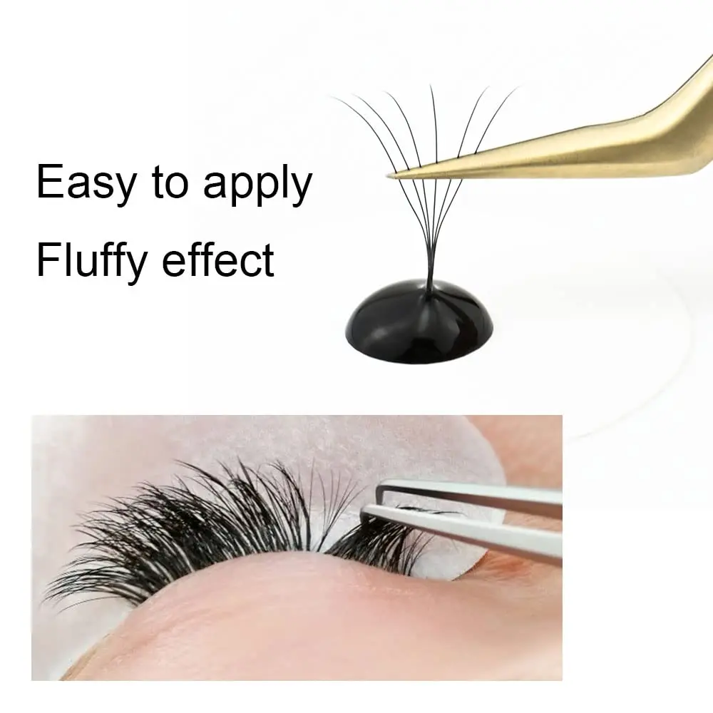 NAGARAKU Premade Fans Eyelash Extensions 11mm | 6D Volume, C & D Curl, Fluffy Matte Black, 320 Fans - view 8