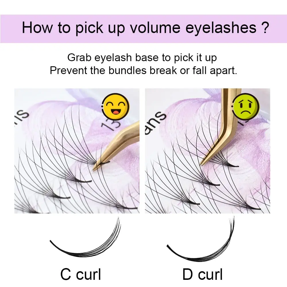 NAGARAKU Premade Fans Eyelash Extensions 11mm | 6D Volume, C & D Curl, Fluffy Matte Black, 320 Fans - view 3