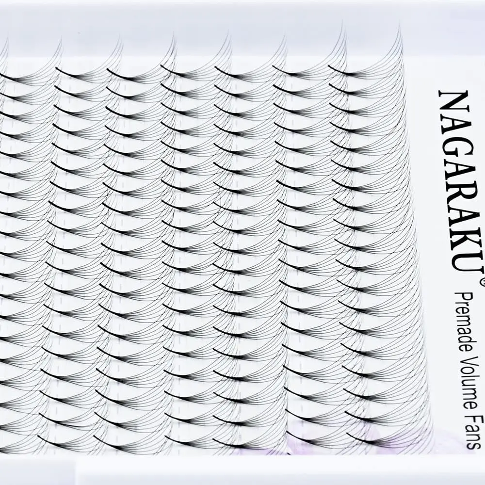 NAGARAKU Premade Volume Fans 6D 0.07 C 15mm 320 Fans Matte Black | Professional Salon Lash Extensions - view 6