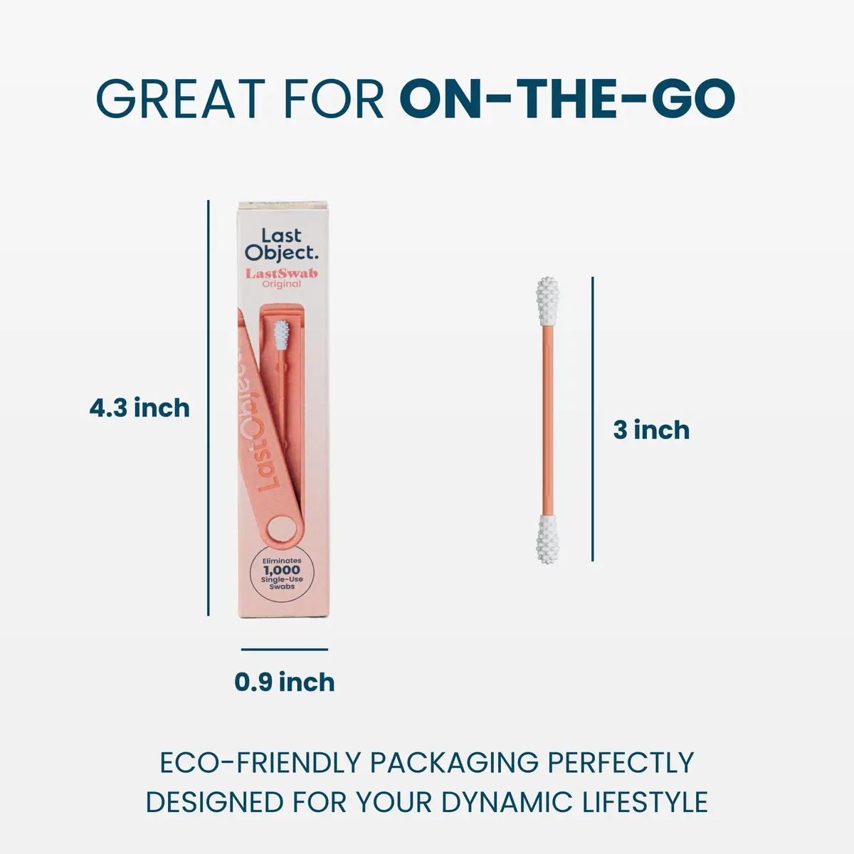 LastSwab Reusable Cotton Swabs & Q-Tips - Peach | Eco-Friendly Silicone Ear Cleaner - view 3