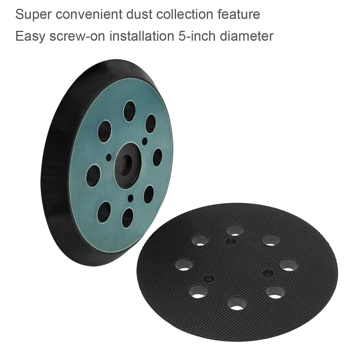 M-jump 5 Inch 125mm Hook and Loop Sanding Pad with 8 Dust Holes | Replacement for Makita Orbital Sanders - view 6