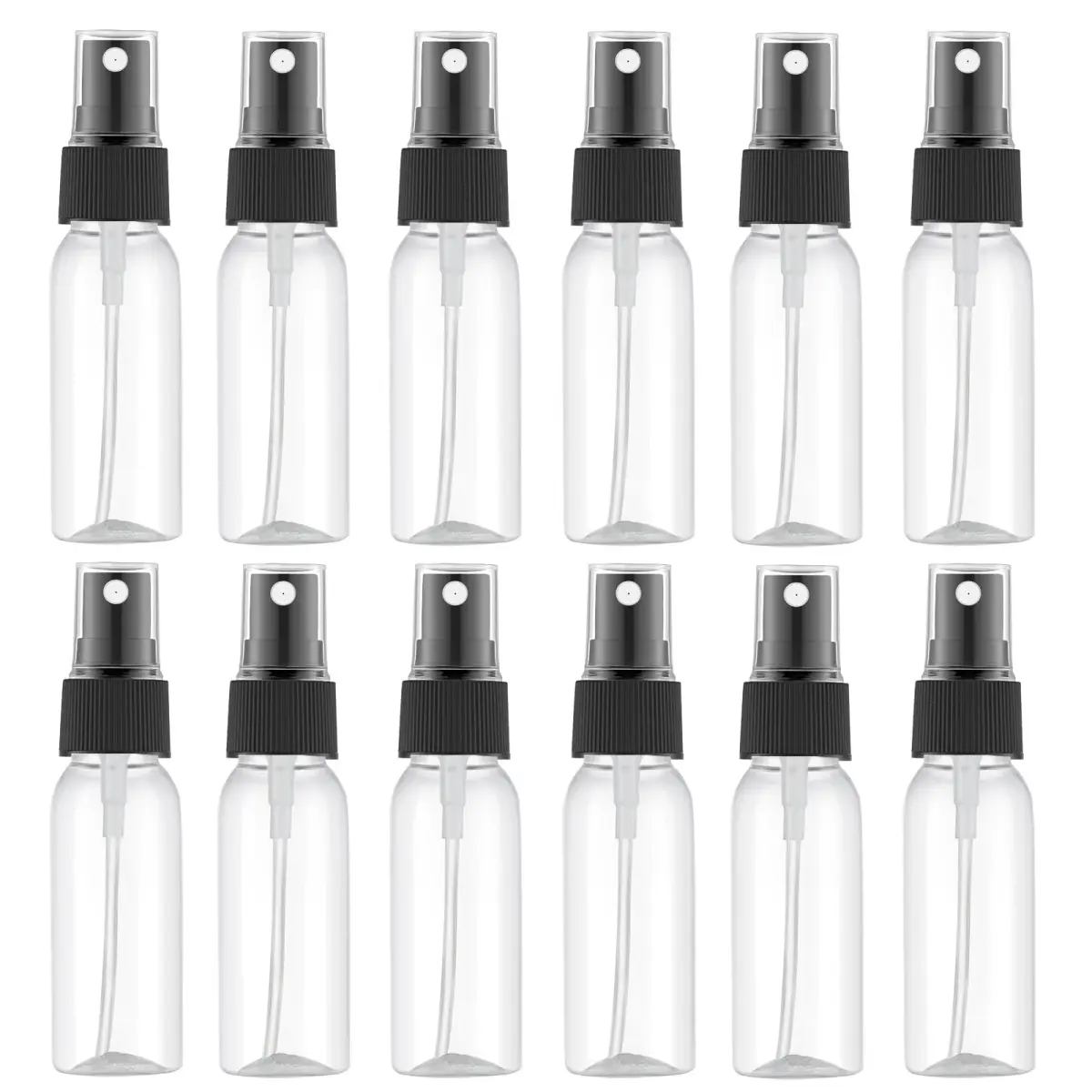 Lil Ray Clear 1 Oz (30ml) Small Plastic Spray Bottles | 12-Pack Refillable Fine Mist Travel Containers - main product image