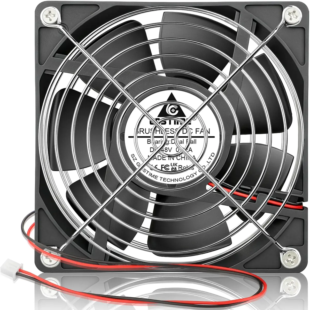 GDSTIME 120mm 48V DC Cooling Fan 12cm x 2.5cm (4.72x0.98 inches) | Dual Ball Bearing for Servers & Electronics - main product image