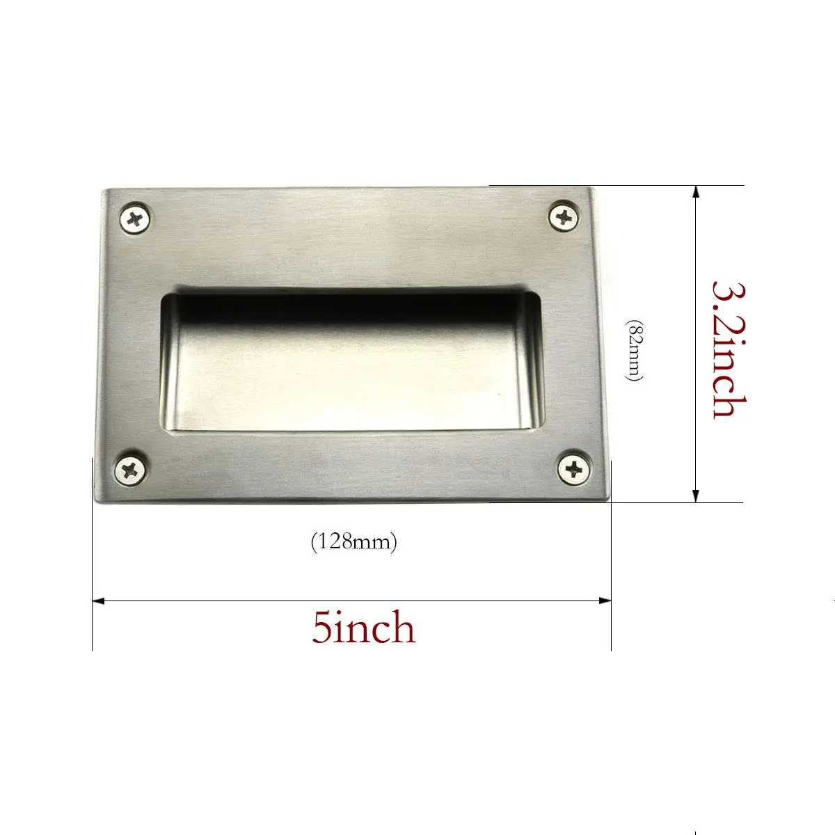 heyous Hidden Recessed Pull Handle 5x3.2 inch | Stainless Steel Square Flush Concealed Furniture Handle - view 4