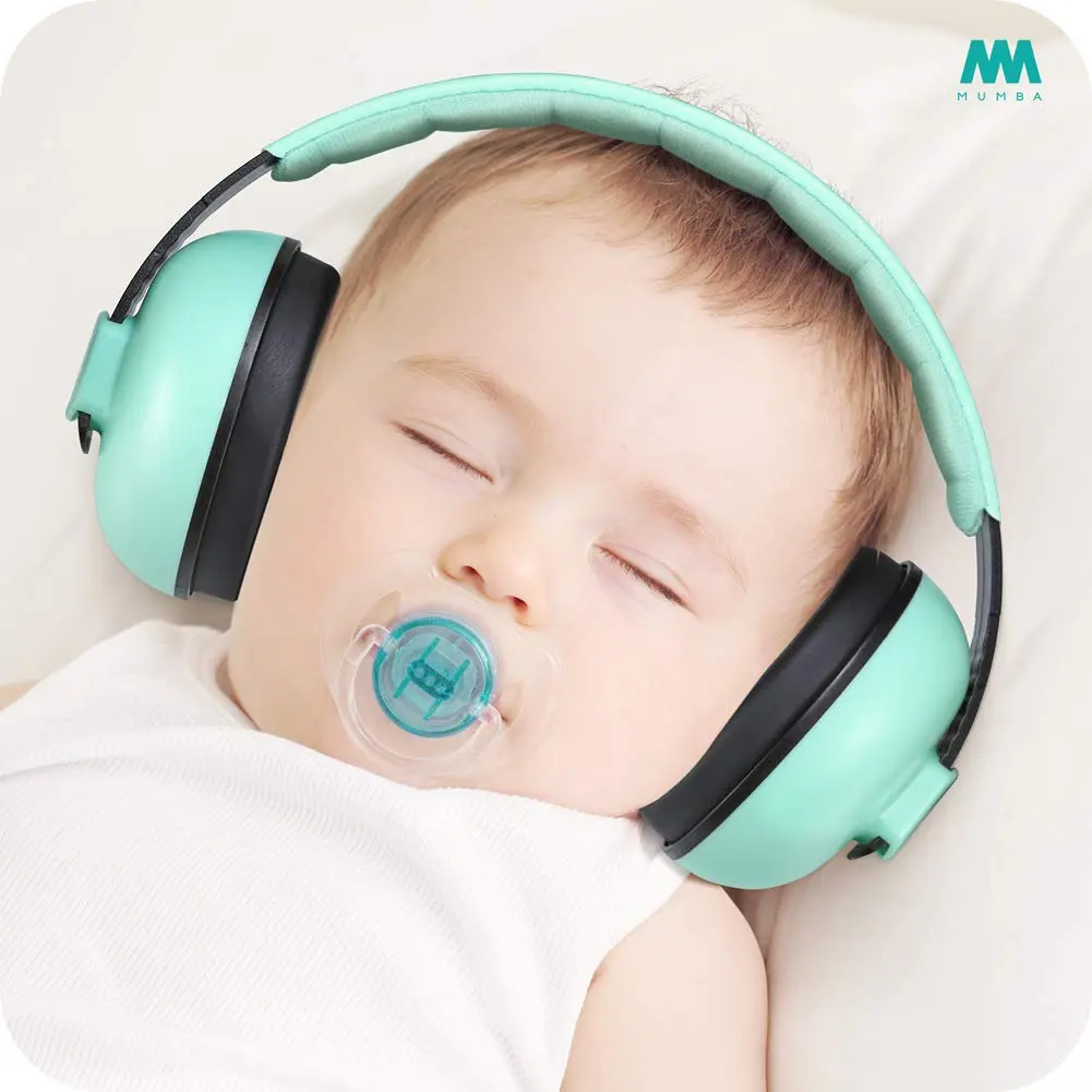 Mumba Baby Earmuffs Pink for Babies and Toddlers Ages 3-24+ Months | Noise Cancelling Headphones with 31dB NRR — Aqua - view 2