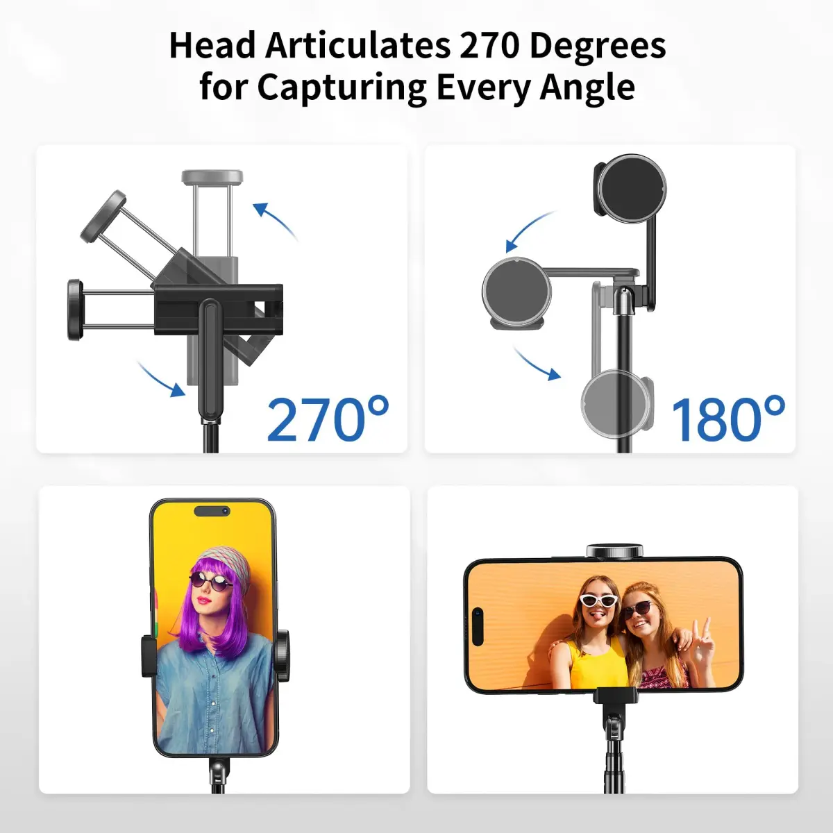 ATUMTEK Selfie Stick Tripod 80cm (31.3") with Bluetooth Remote | Integrated Aluminum Design for iPhone & Samsung - view 3