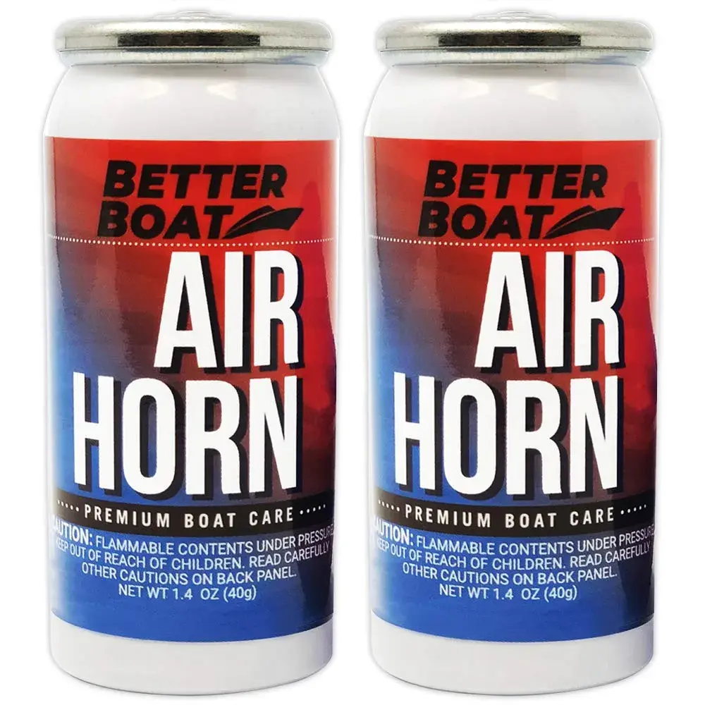 Air Horn Refill Cans 2 Pack 1.4 oz, 120 dB Replacement Compressed Gas - main product image