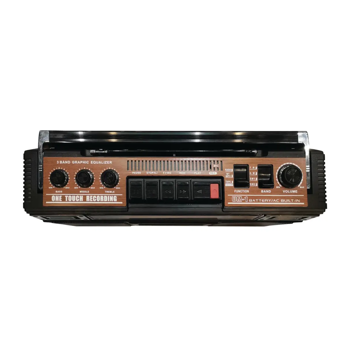 Supersonic SC-3201BT Retro Boombox with Bluetooth, Cassette Player & Radio | 4-Band AM/FM/SW, USB/SD MP3 Playback, 3-Band EQ - view 3
