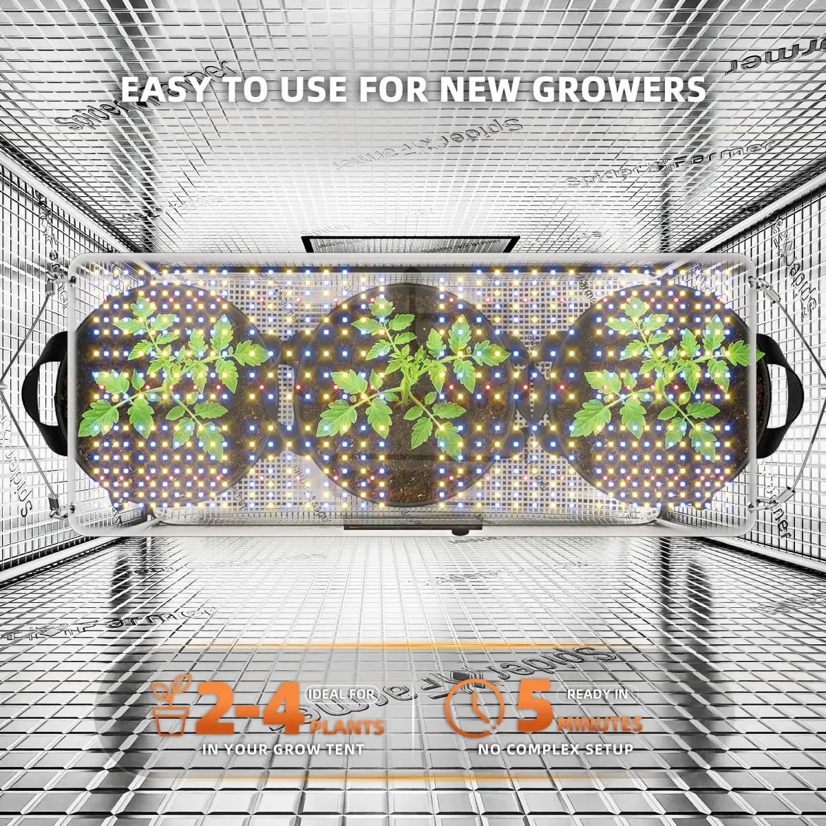Spider Farmer SF2000 LED Grow Light 200W 2x4 ft Coverage | Full Spectrum Dimmable for Indoor Plants - view 6