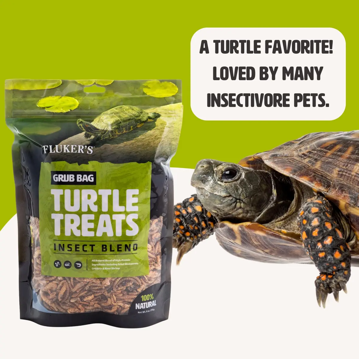 Fluker's Grub Bag Turtle Treats Insect Blend Freeze Dried River Shrimp Crickets Mealworms 340g (12 oz) | High Protein Reptile Food - view 5