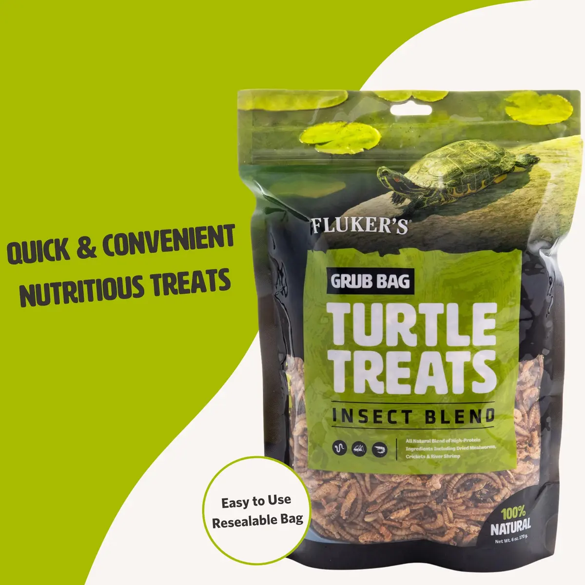 Fluker's Grub Bag Turtle Treats Insect Blend Freeze Dried River Shrimp Crickets Mealworms 340g (12 oz) | High Protein Reptile Food - view 6