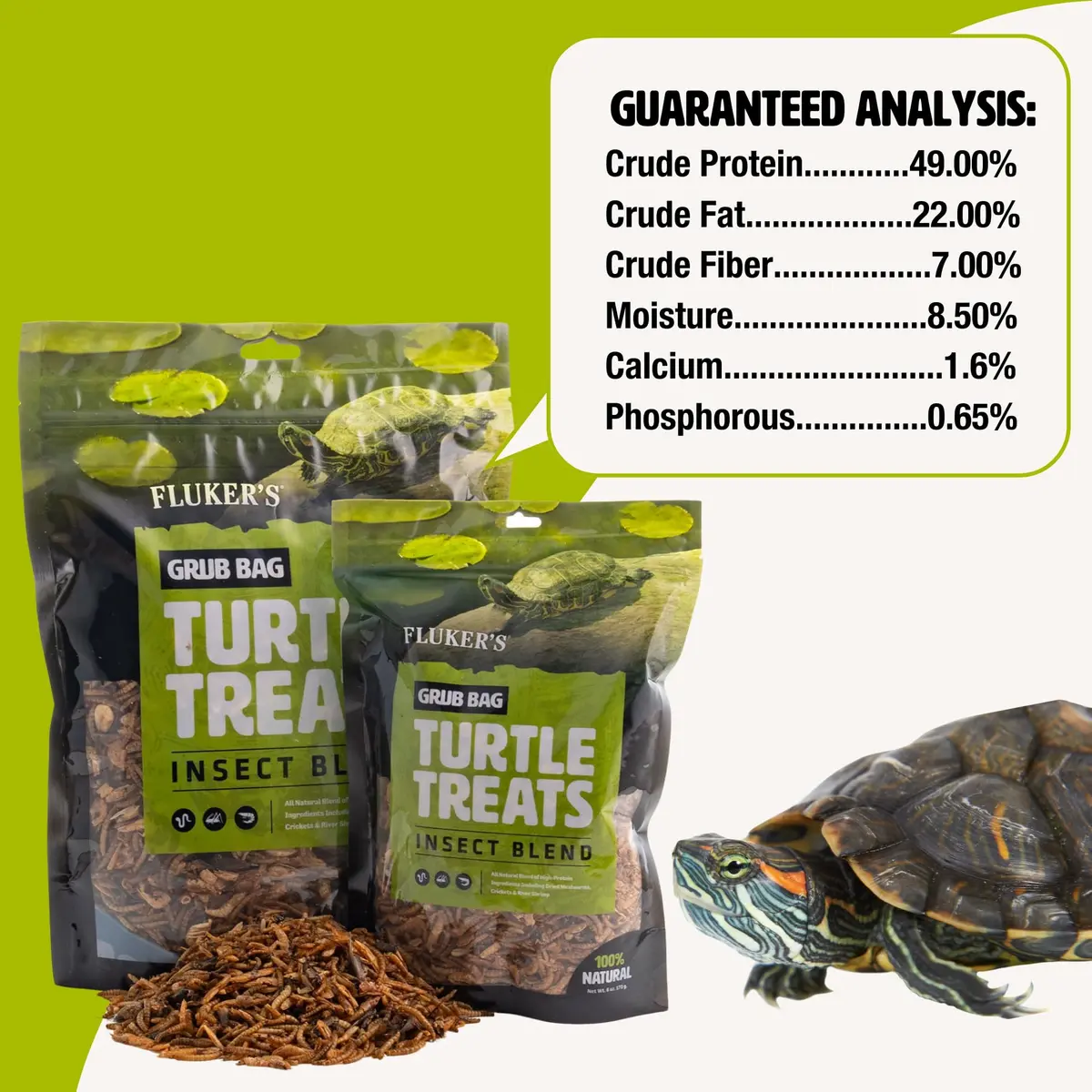 Fluker's Grub Bag Turtle Treats Insect Blend Freeze Dried River Shrimp Crickets Mealworms 340g (12 oz) | High Protein Reptile Food - view 2